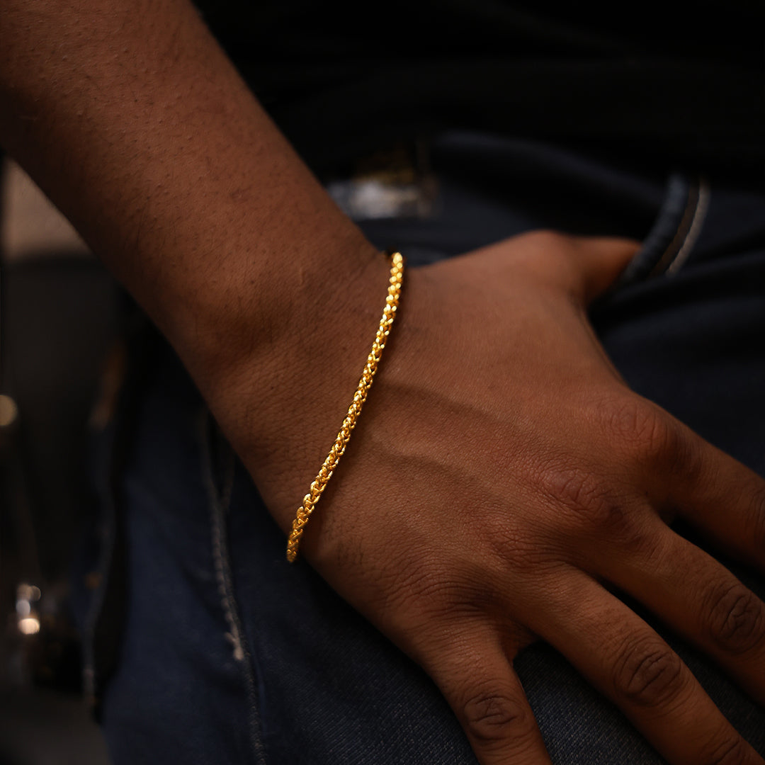 Spiga Wheat Bracelet (18K Gold Plating) - 3.5 MM