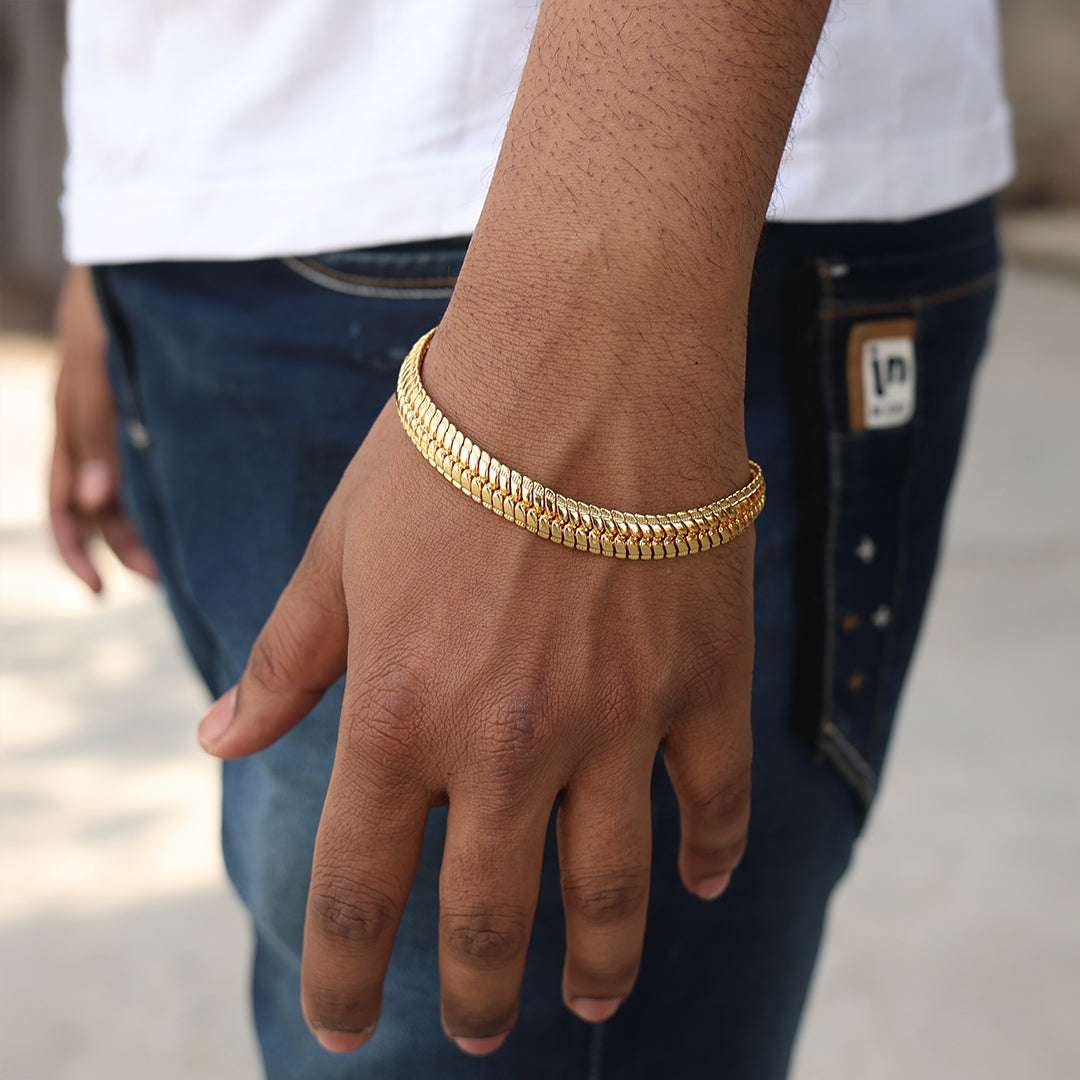 Flat Cuban Gold Bracelet (18K Gold Plating) 9 MM