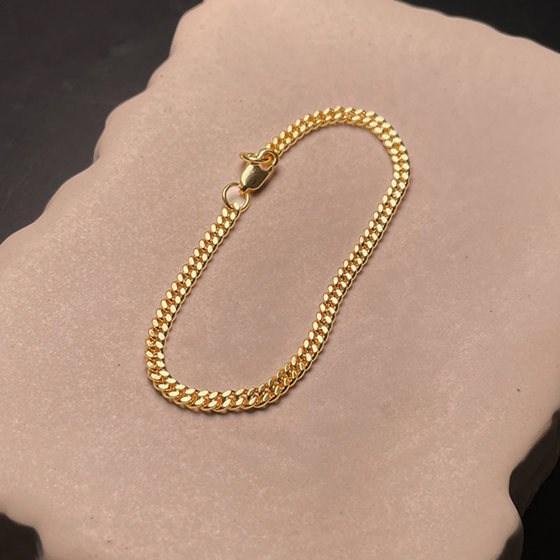 Sleek Cuban Bracelet (18K Gold Plating) 4mm