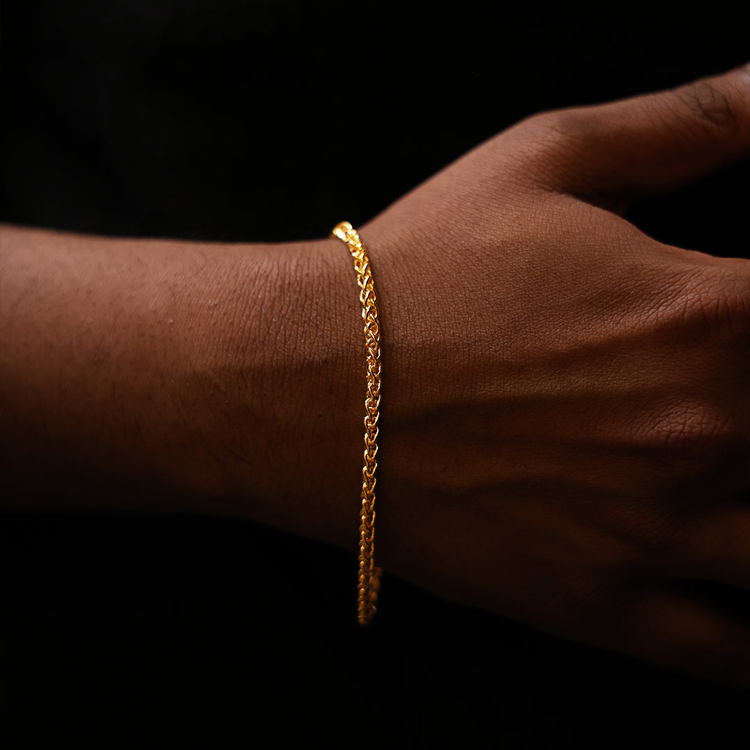 Spiga Wheat Bracelet (18K Gold Plating) - 3.5 MM