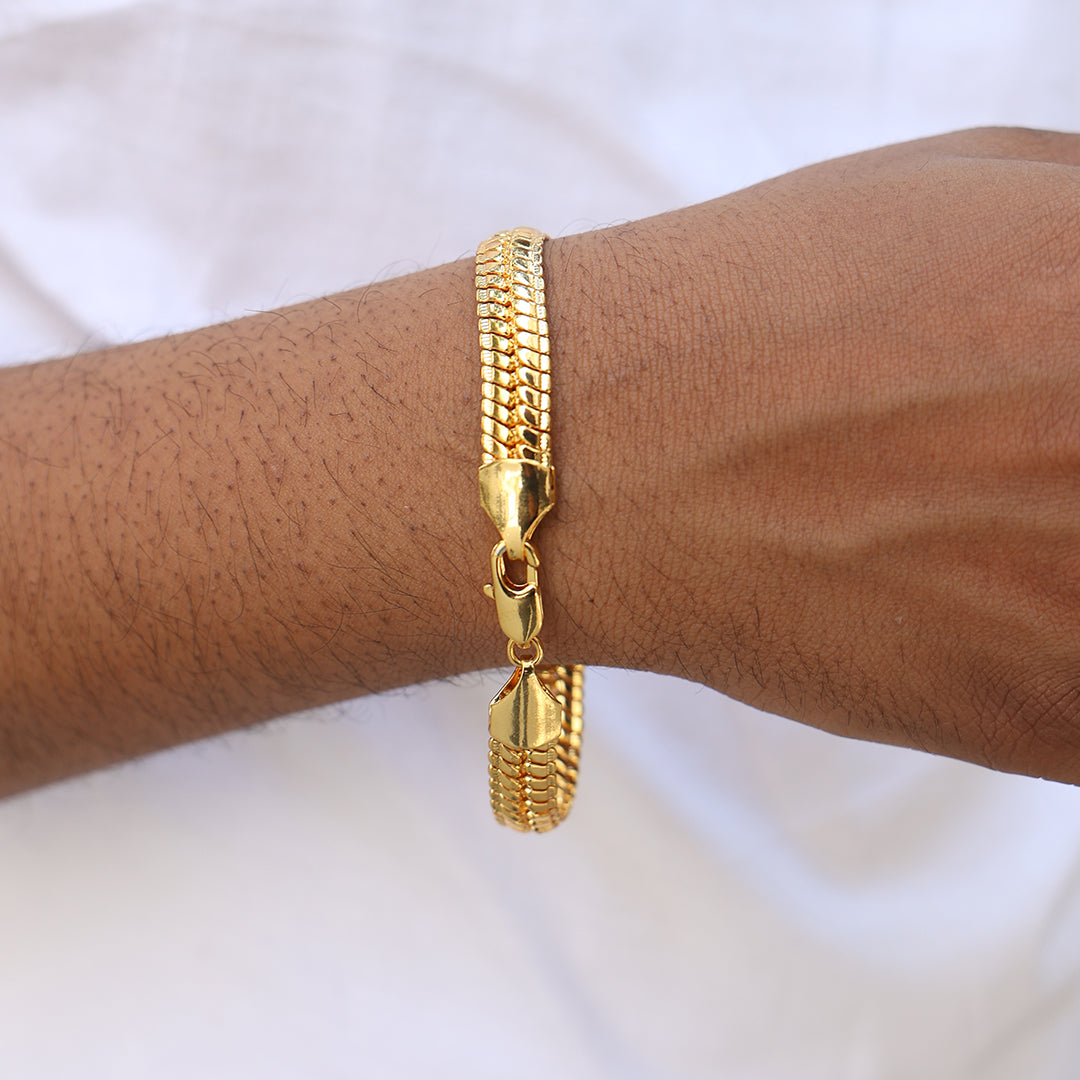 Flat Cuban Gold Bracelet (18K Gold Plating) 9 MM