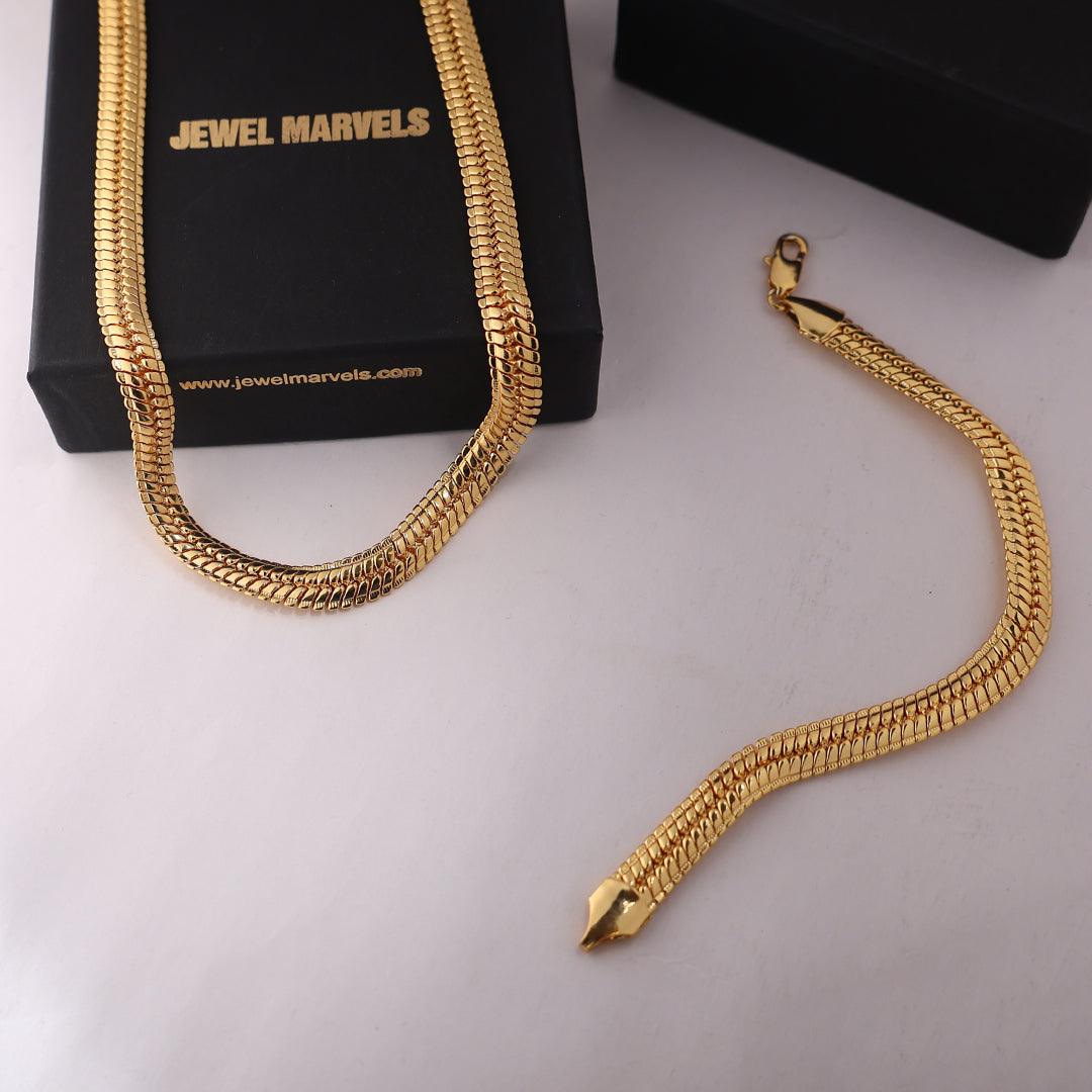 Flat Cuban Gold Chain (18K Gold Plating) - 9 MM