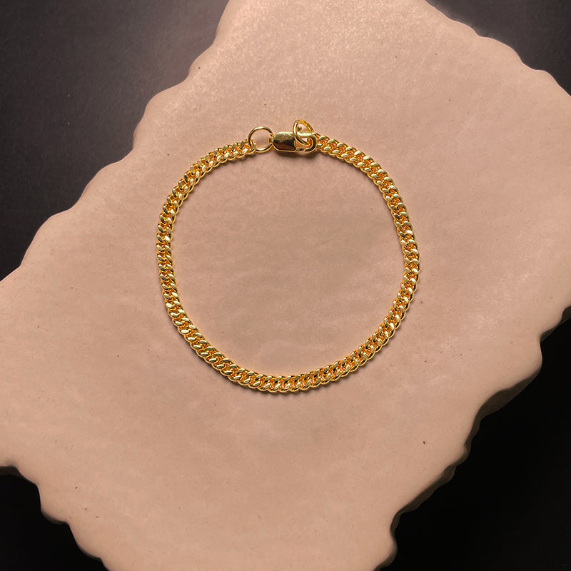 Sleek Cuban Bracelet (18K Gold Plating) 4mm