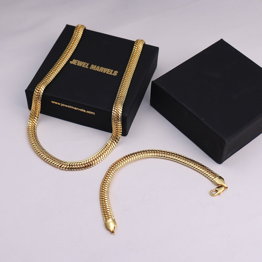 Flat Cuban Gold Bracelet (18K Gold Plating) 9 MM