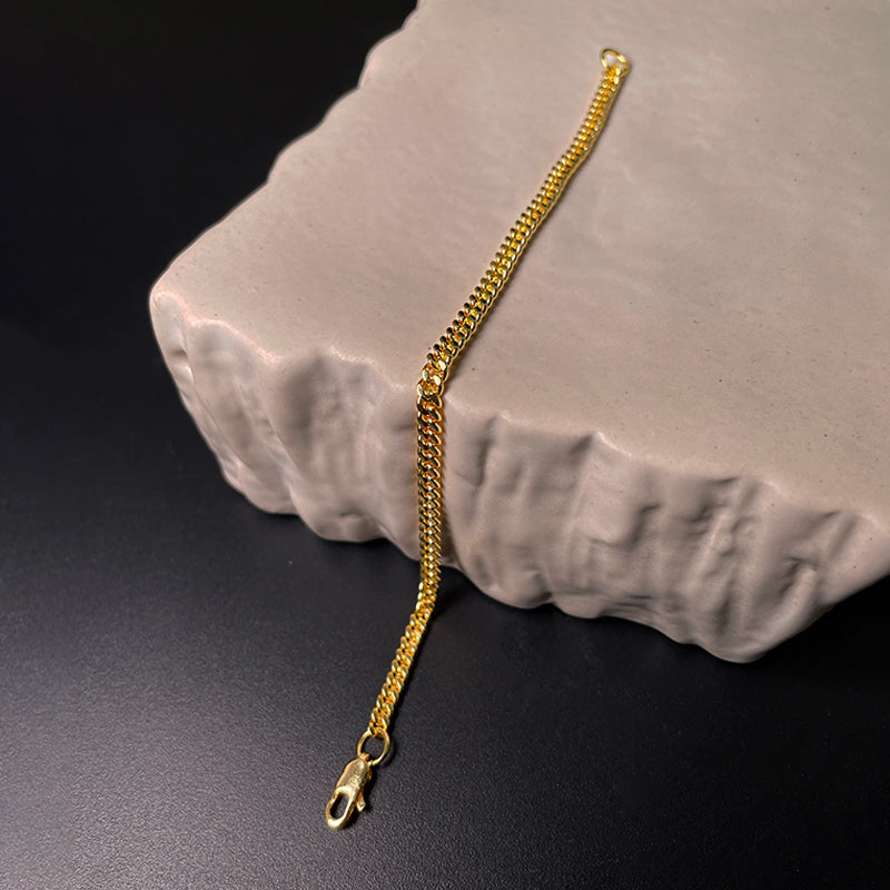 Sleek Cuban Bracelet (18K Gold Plating) 4mm