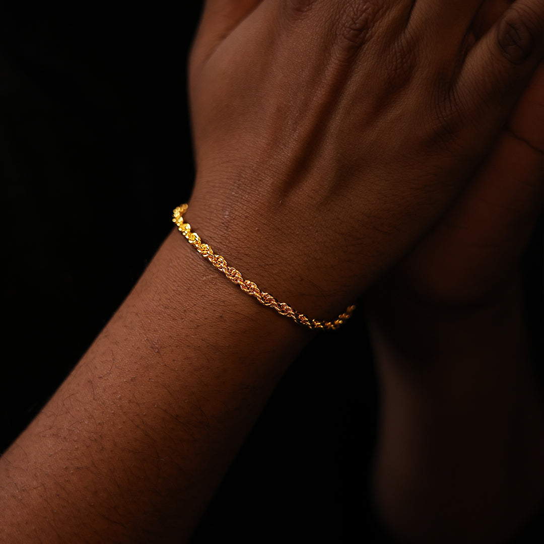 Disco Rope Bracelet (18K Gold Plating) - 3.5 MM