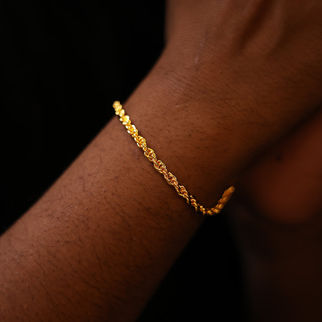 Disco Rope Bracelet (18K Gold Plating) - 3.5 MM