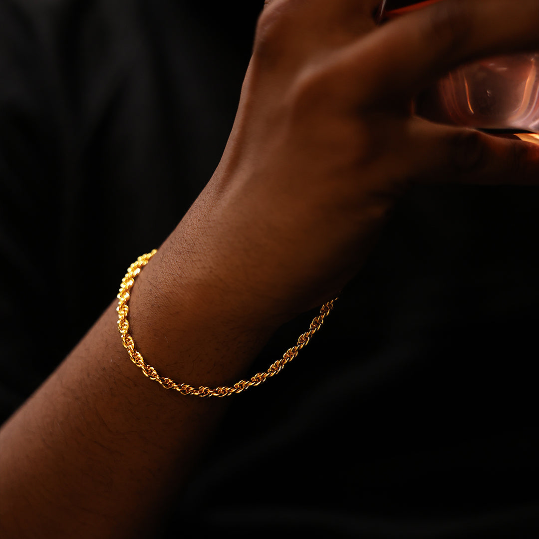 Disco Rope Bracelet (18K Gold Plating) - 3.5 MM