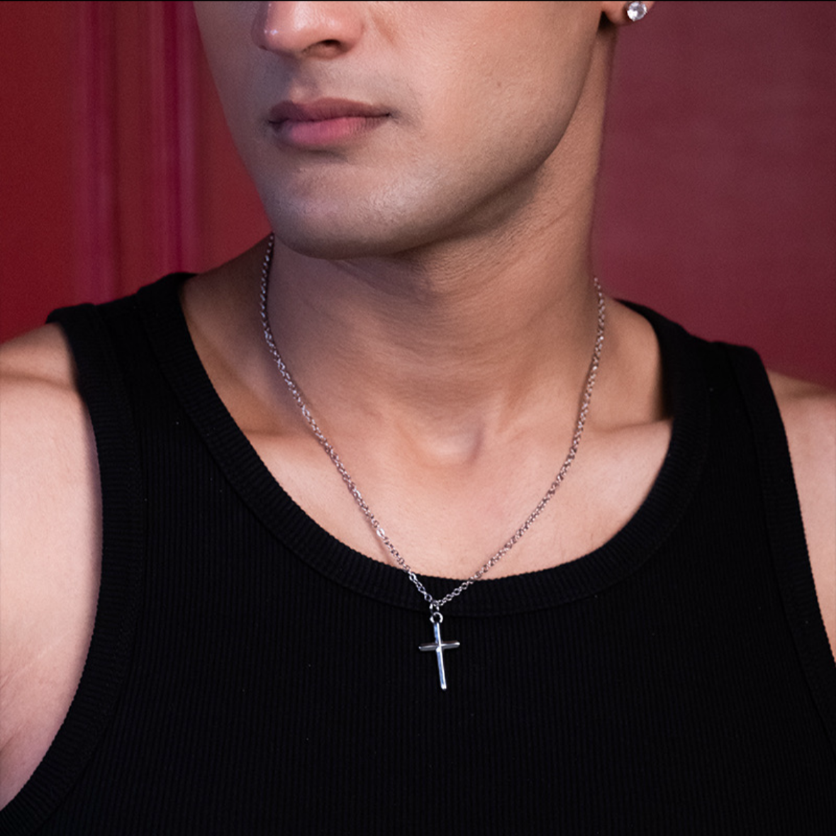 CROSS (SILVER) Pendant+ Chain