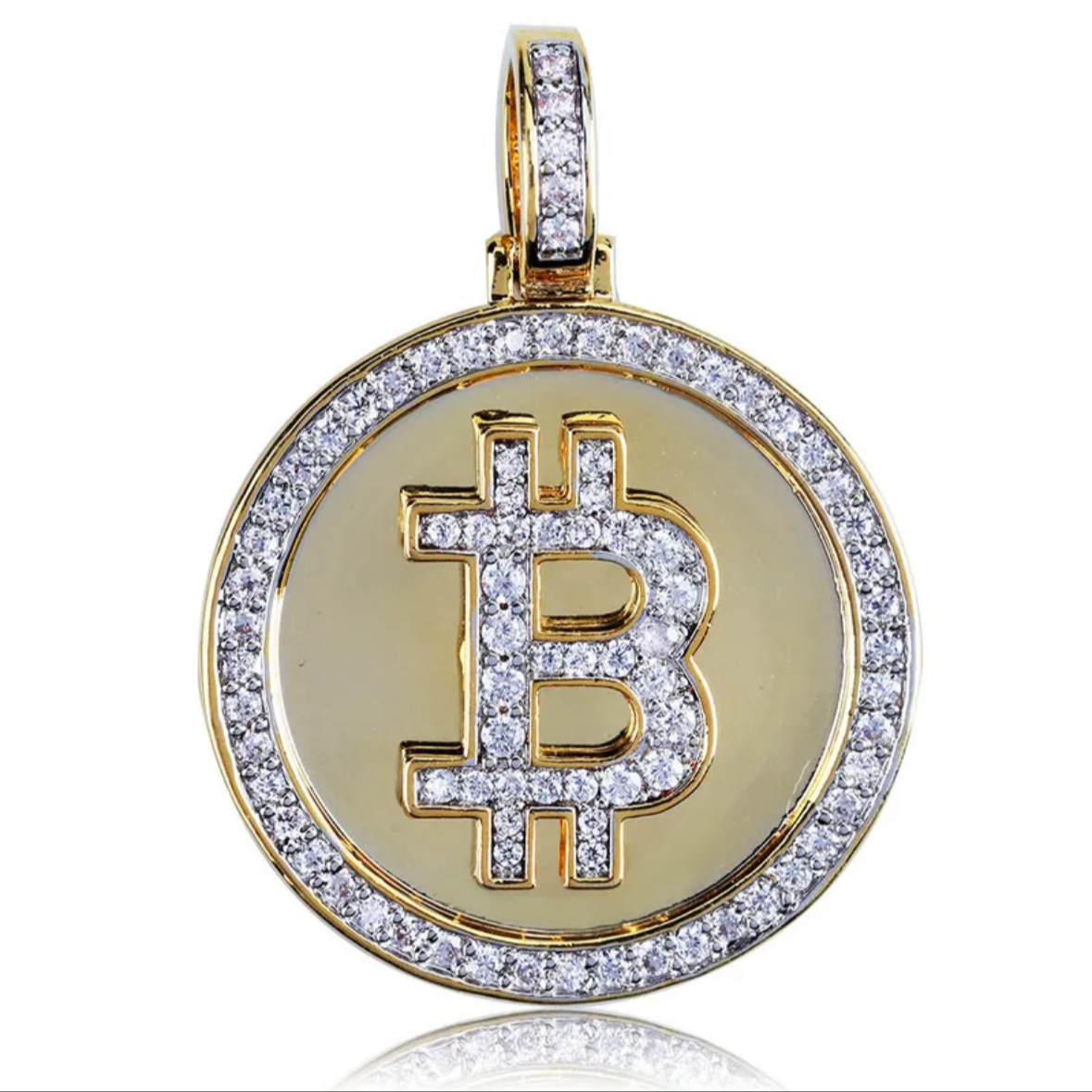 Zirconia Bitcoin ( Pendant + Chain )