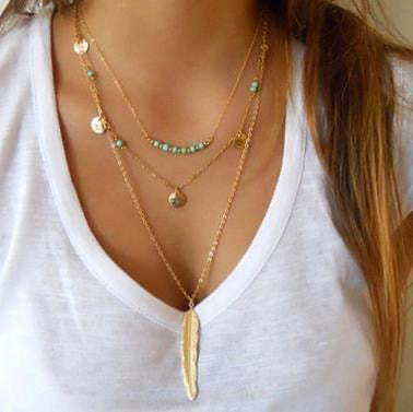 Triple Layer Gold Necklace - Set of 3