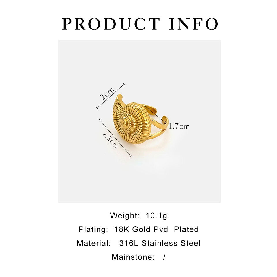 Snail Shell Ring (18K Gold Plating)