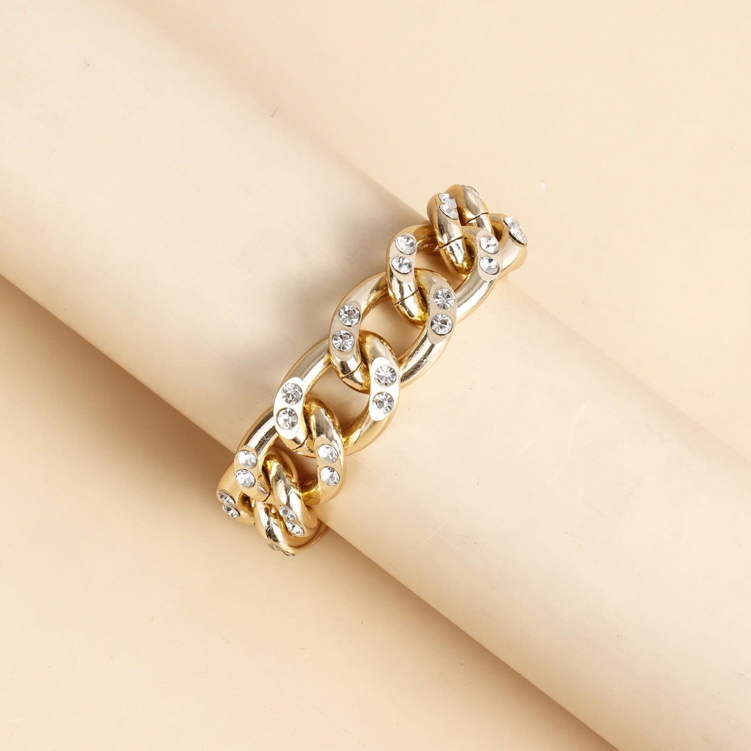 Rhinestone Cuban Bracelet