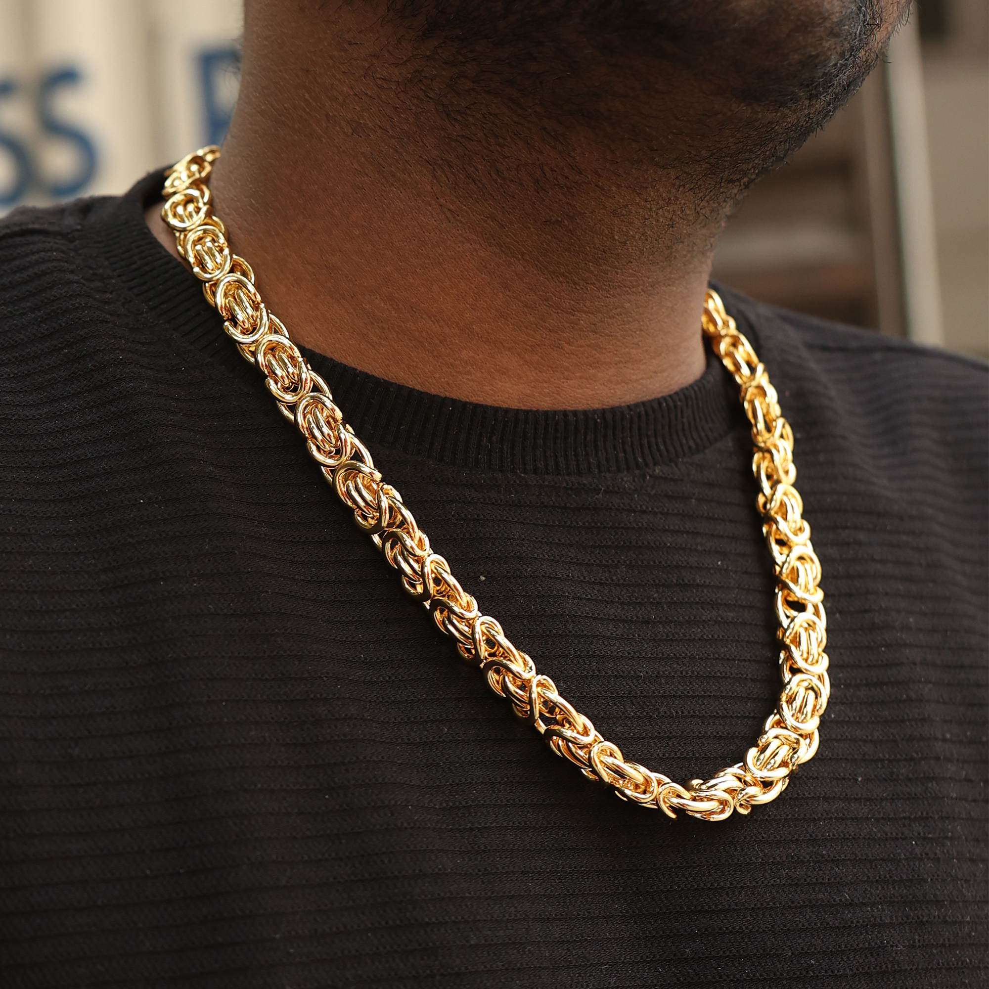 Link Chain (18K Gold Plating) - 12 MM