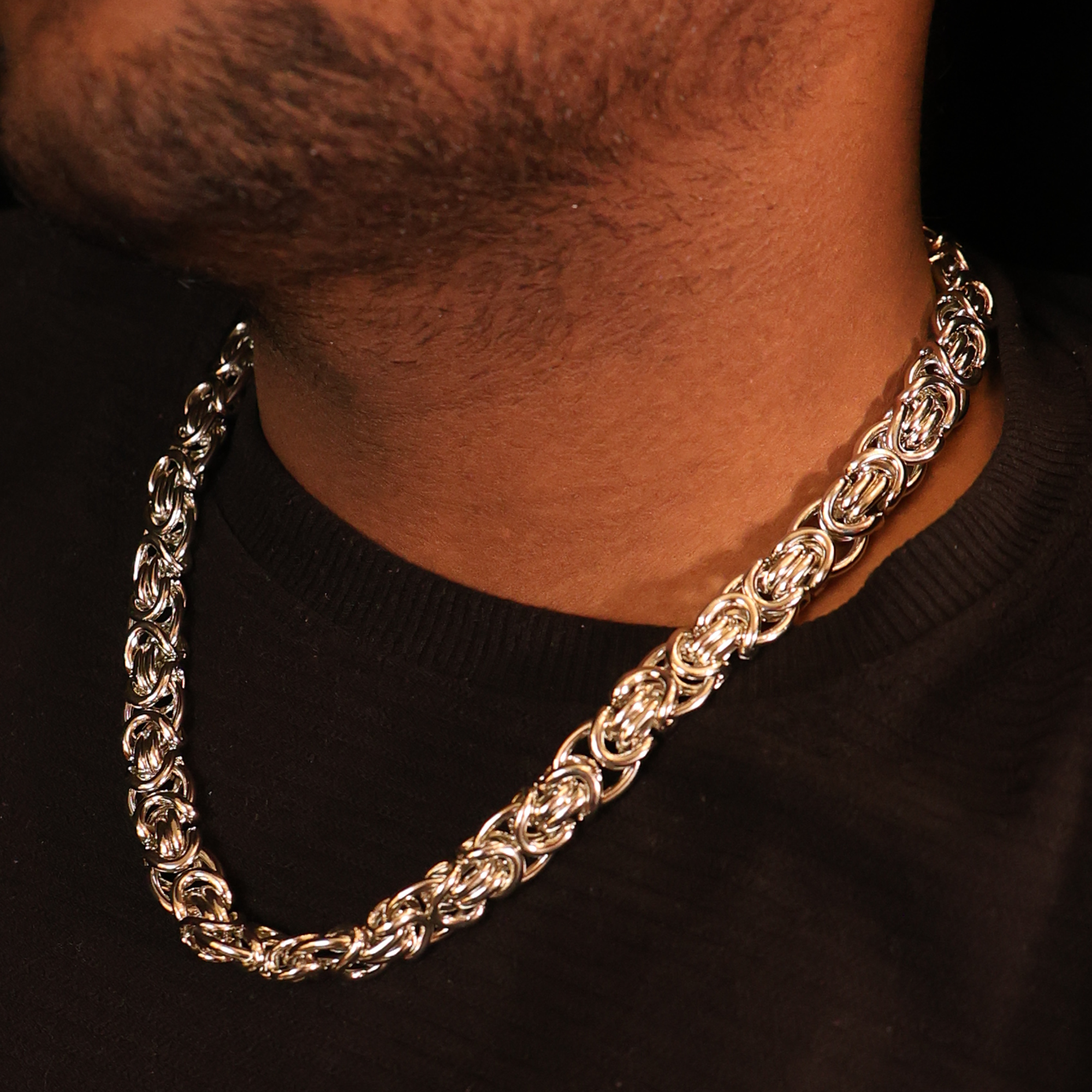 Link Chain (18K White Gold Rhodium Plating) - 12 MM