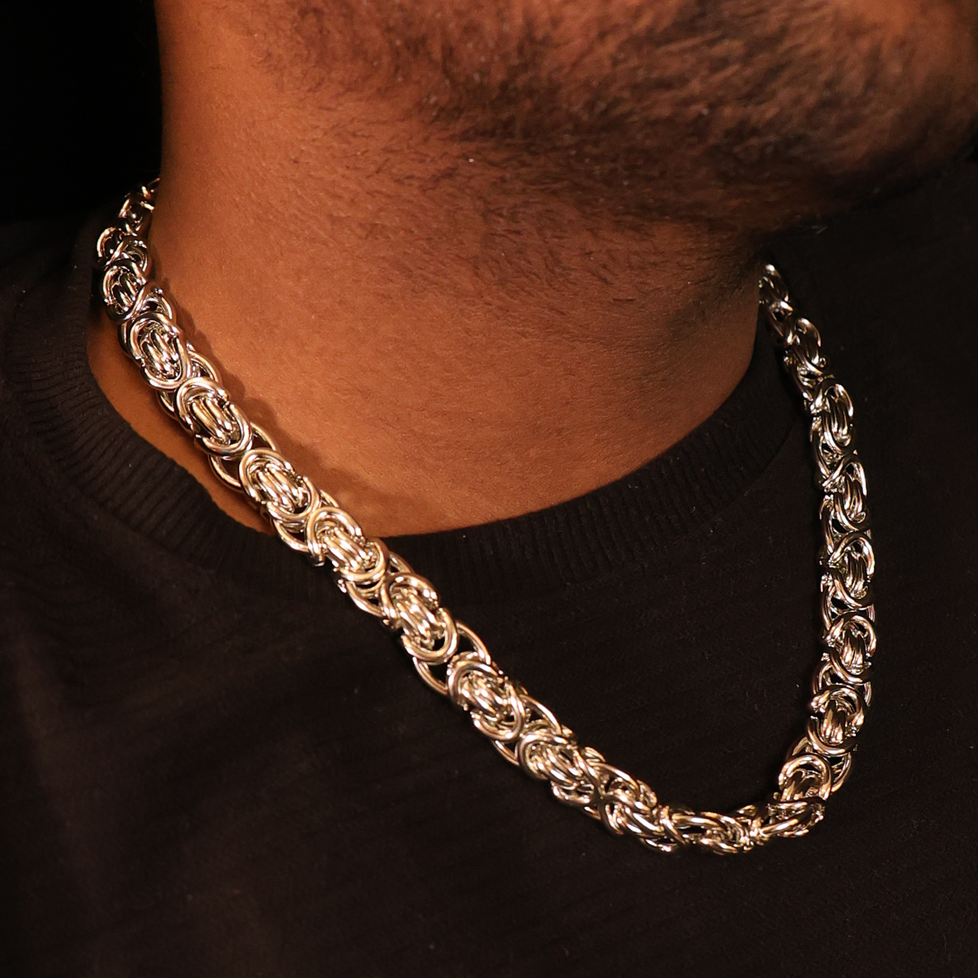 Link Chain (18K White Gold Rhodium Plating) - 12 MM