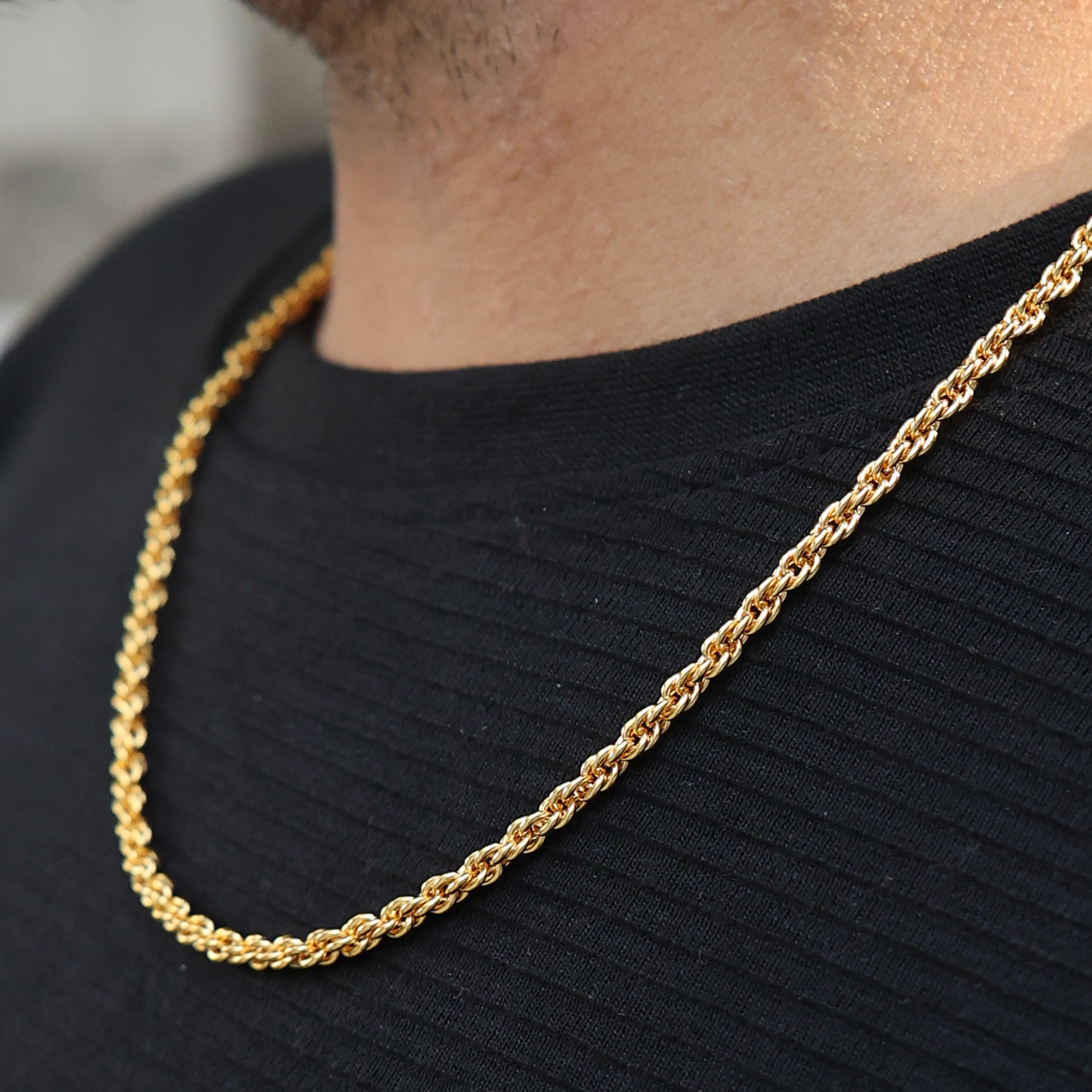 Disco Rope Chain (18K Gold Plating) - 3.5 MM