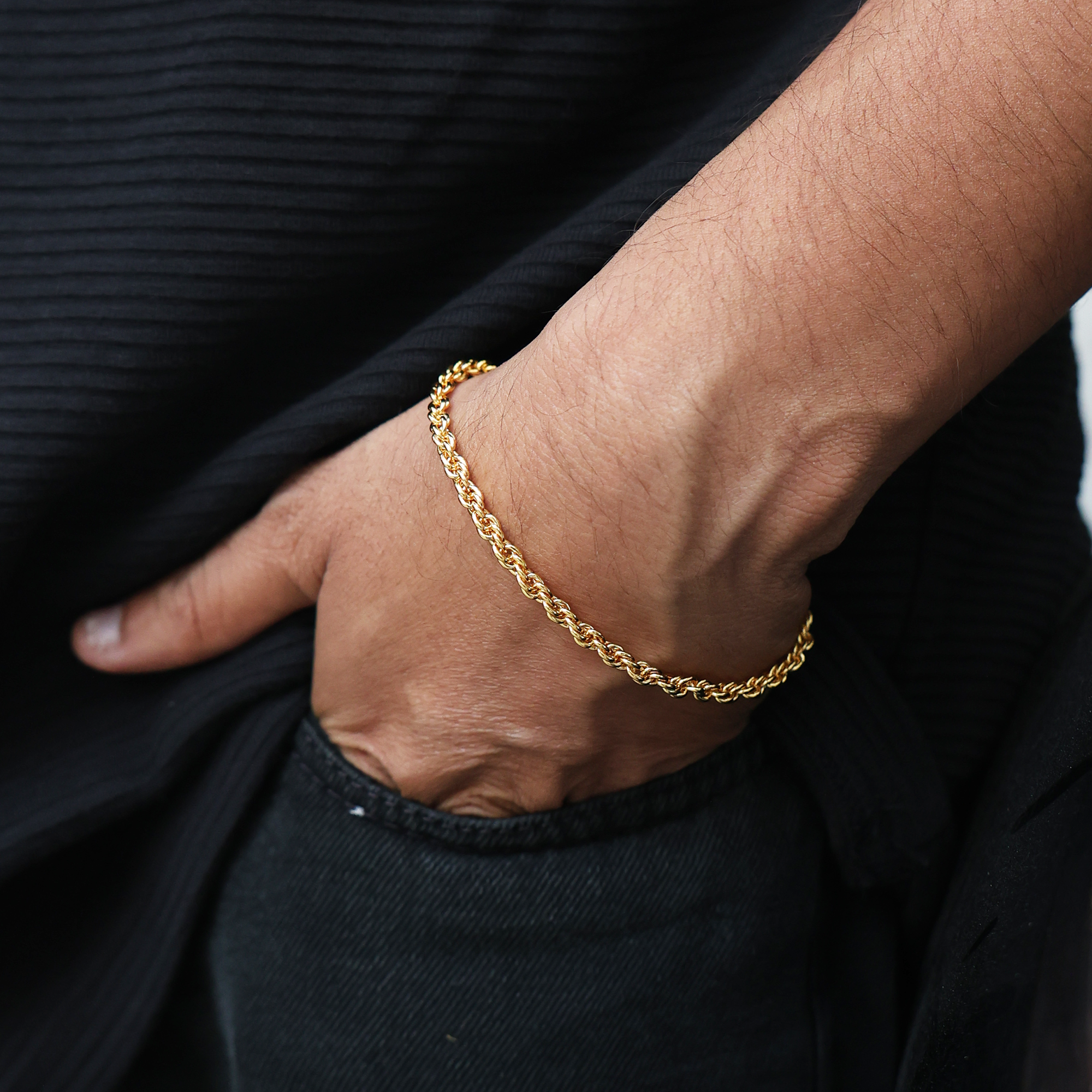 Disco Rope Bracelet (18K Gold Plating) - 3.5 MM