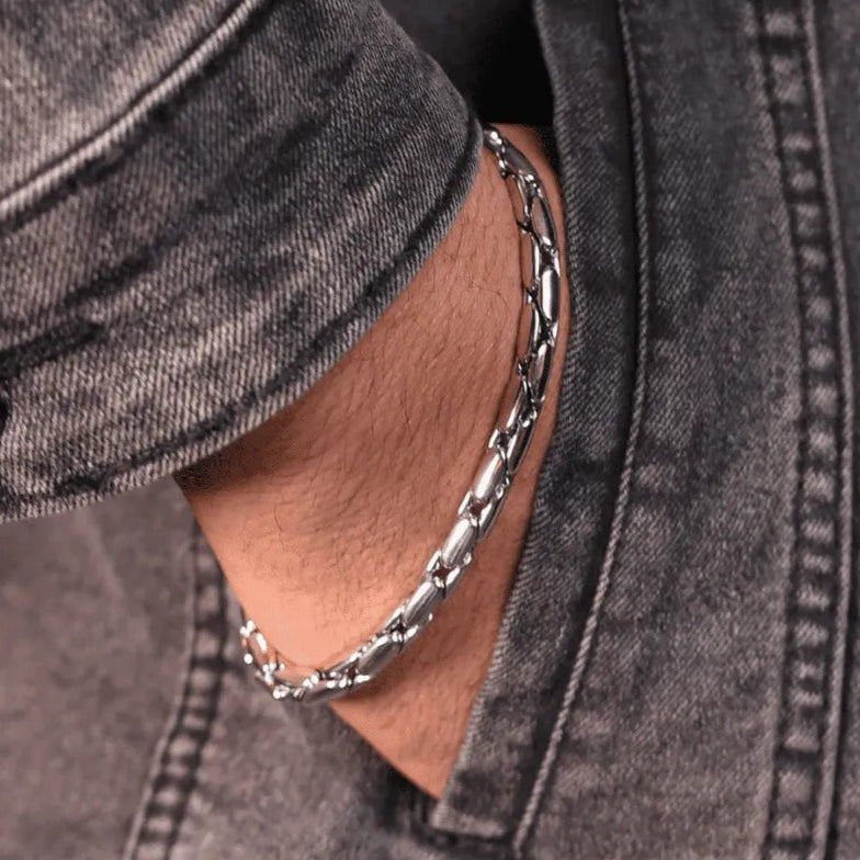 Cobra BRACELET (18K White Gold Rhodium Plating) - 5.5 MM