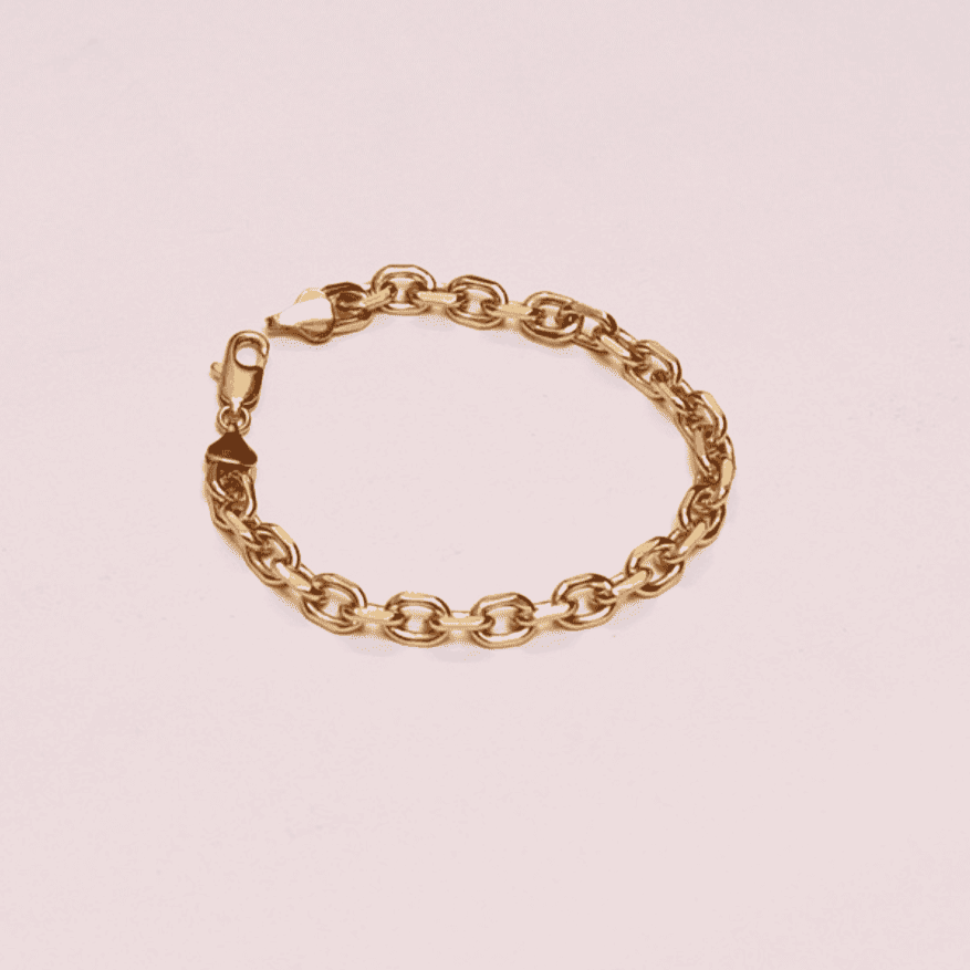 Oval Anchor Bracelet (18K Gold Plating) - 7 MM