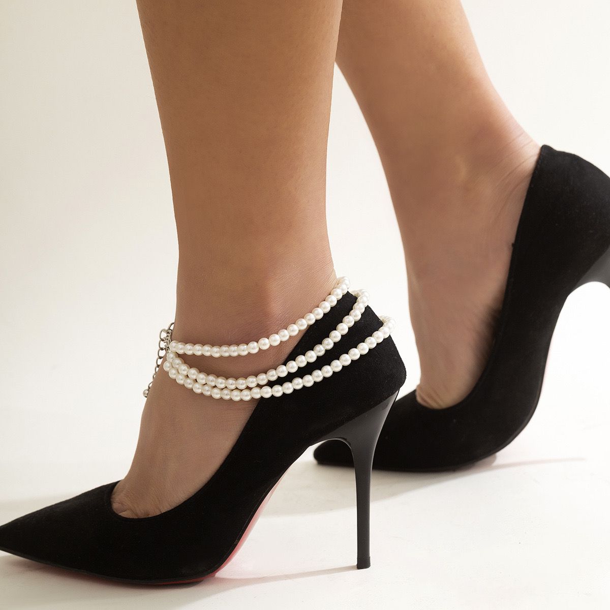 Triple Pearl Anklet