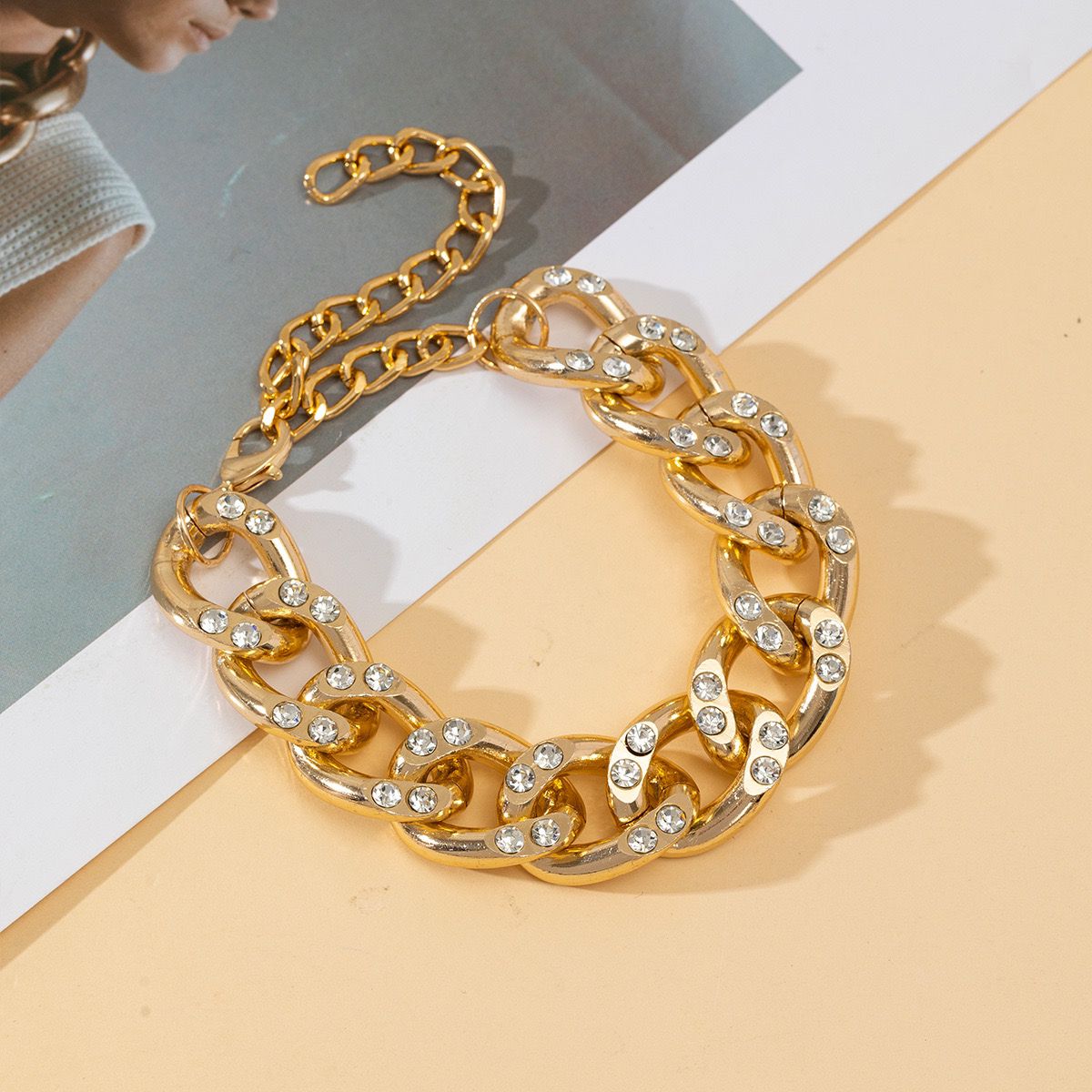 Rhinestone Cuban Bracelet