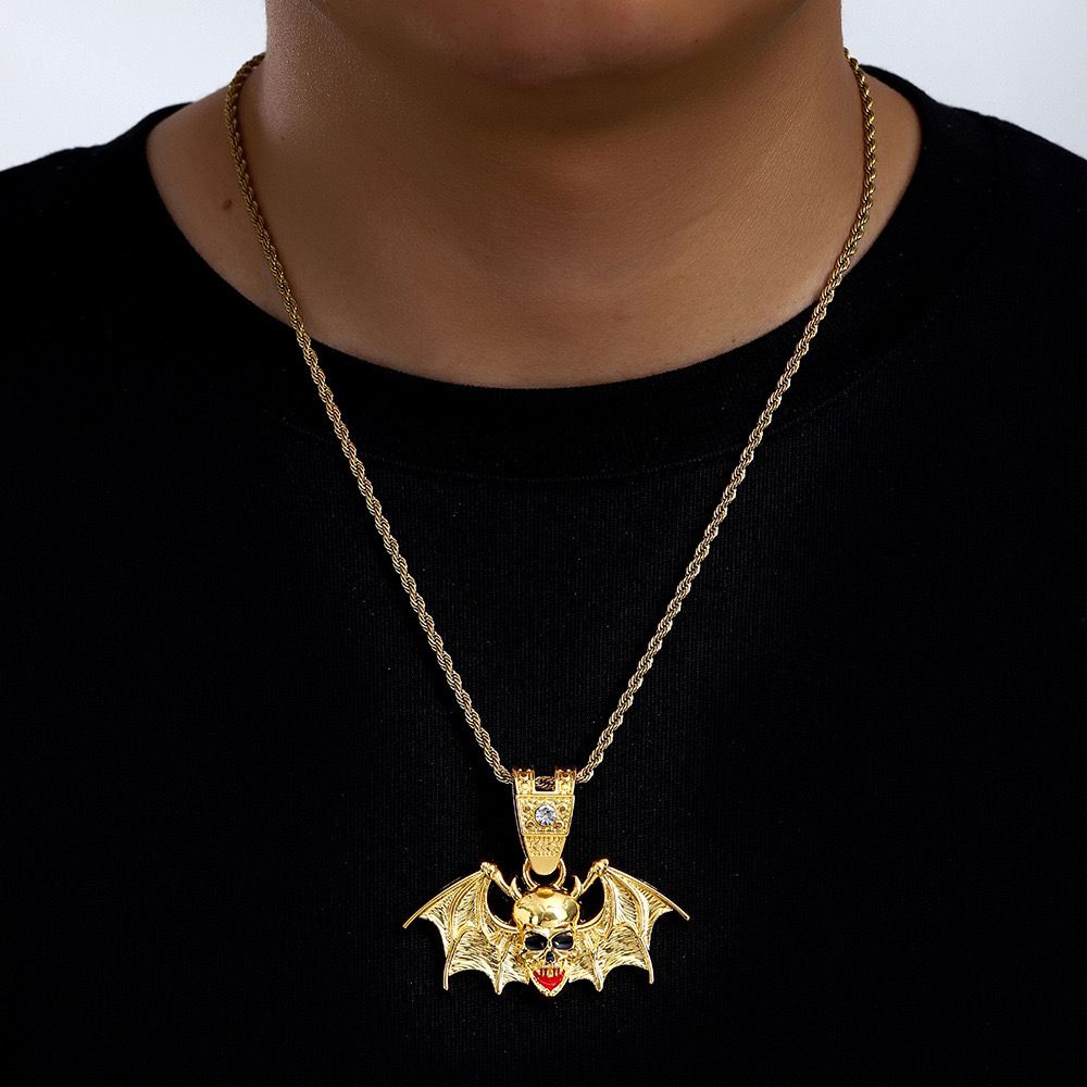 Shadow Bat Skull (Pendant + Chain )