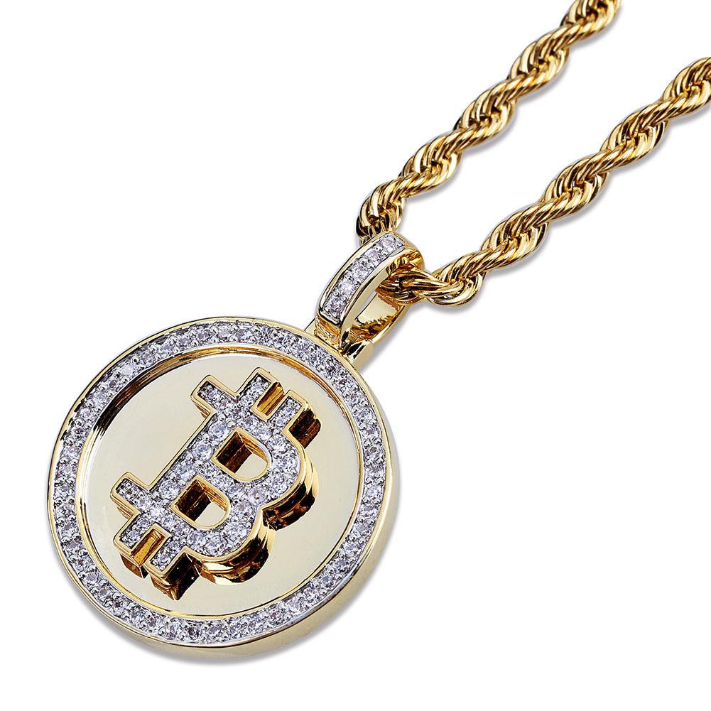 Zirconia Bitcoin ( Pendant + Chain )