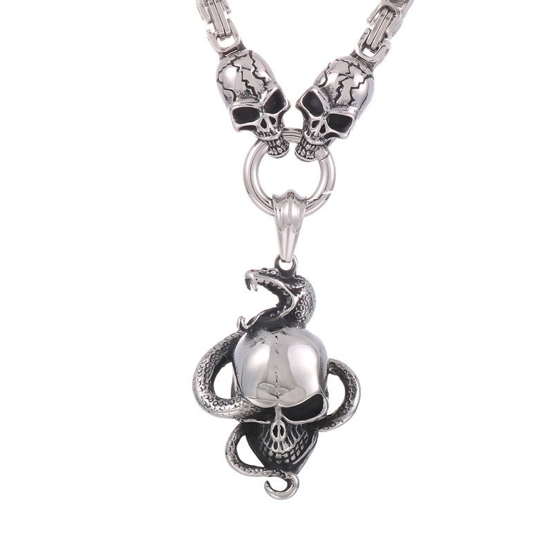 Serpent's Grip Skull (Pendant + Chain)