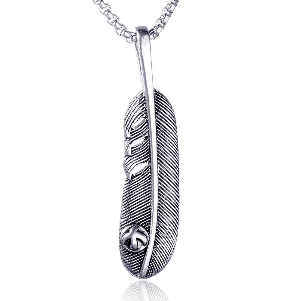 Feather Pendant + Chain