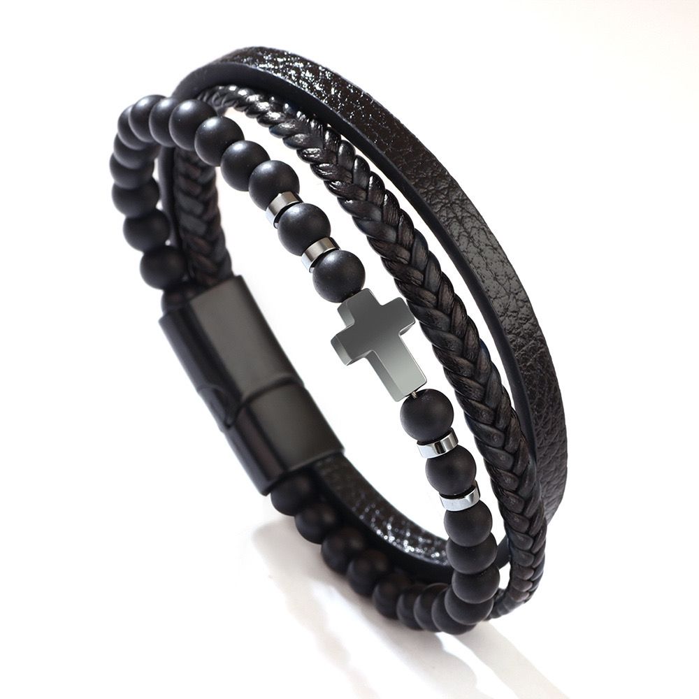 TriBand Elegance Leather Bracelet