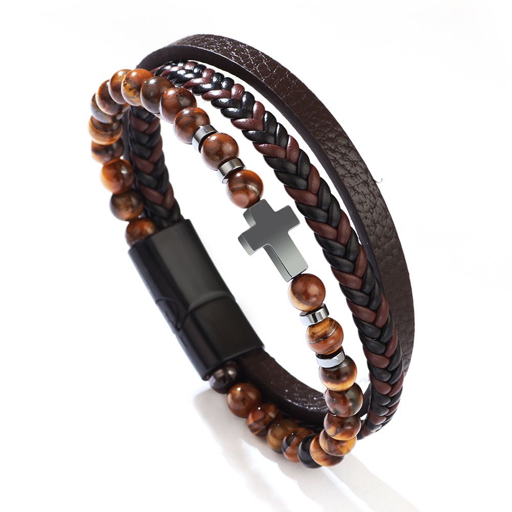 TriBand Elegance Leather Bracelet