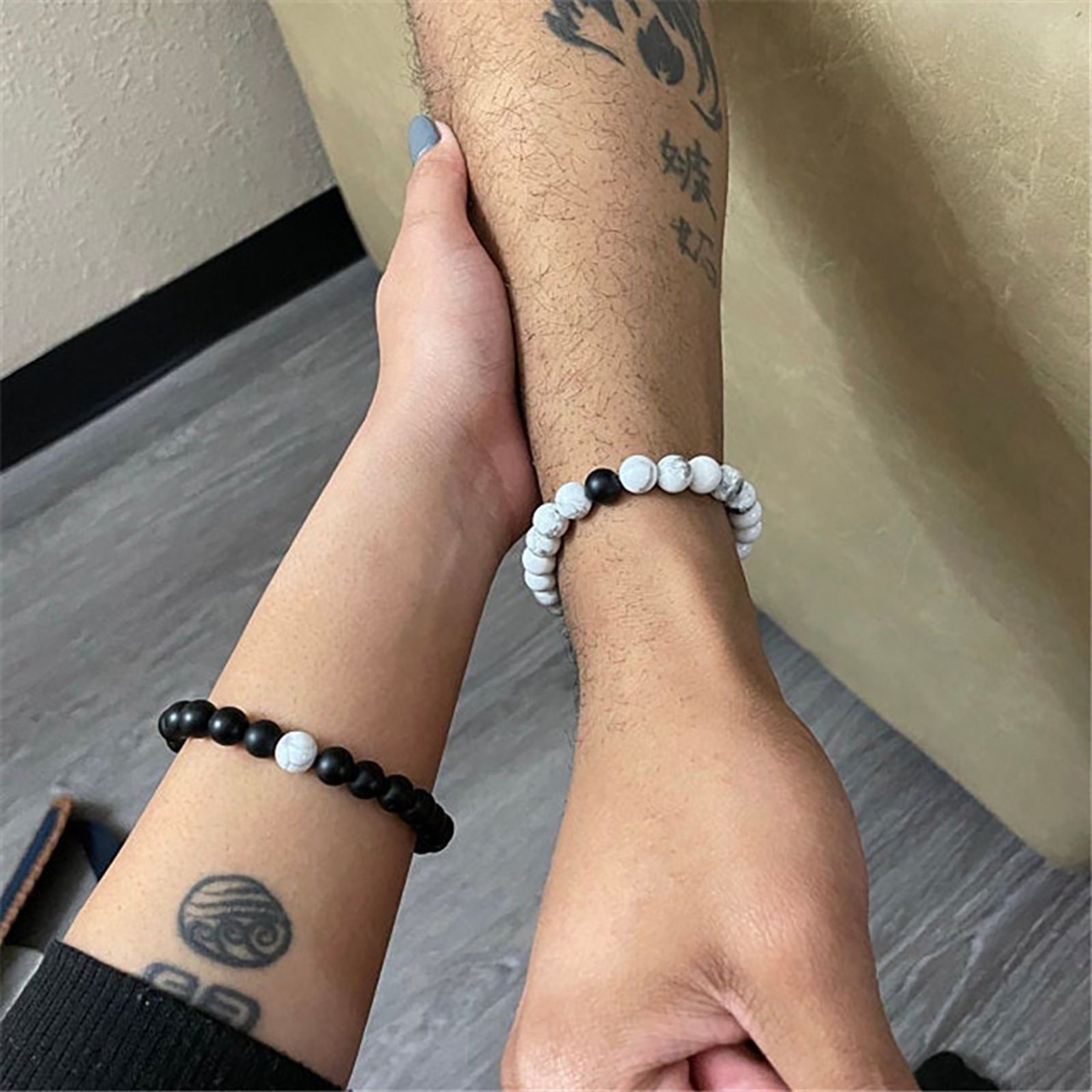 Couples Bracelet Natural Stone Bead - Set Of 2