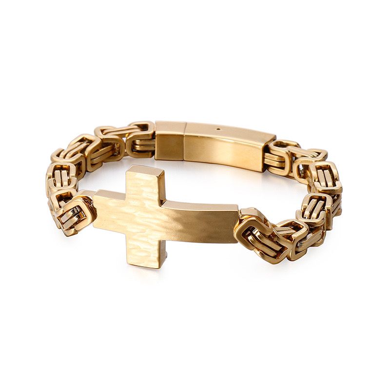 Titanium Cross Chain Bracelet