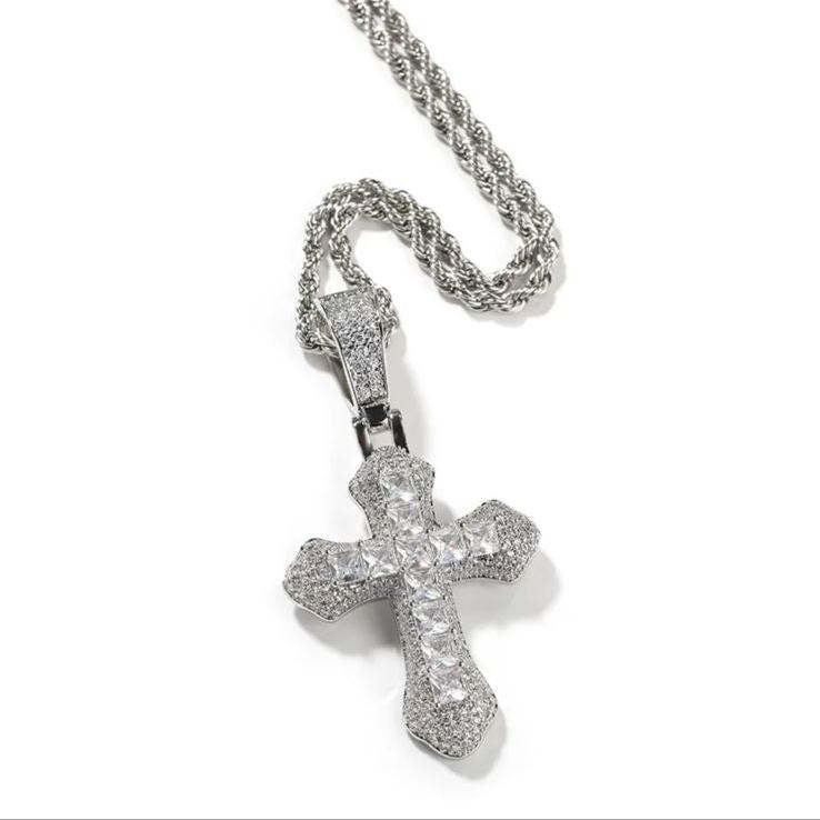 Luxury Diamond Cross (Pendant + Chain) - Zirconia