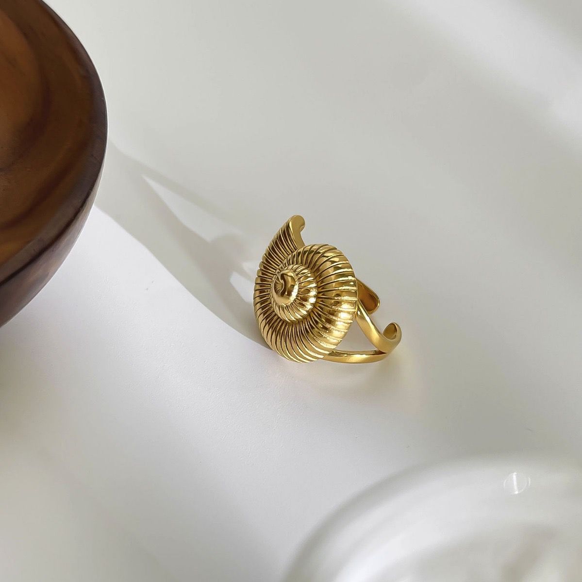 Snail Shell Ring (18K Gold Plating)