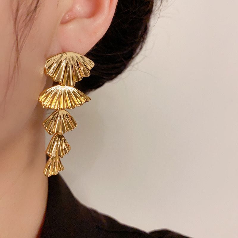 Statement Long Metal Earrings