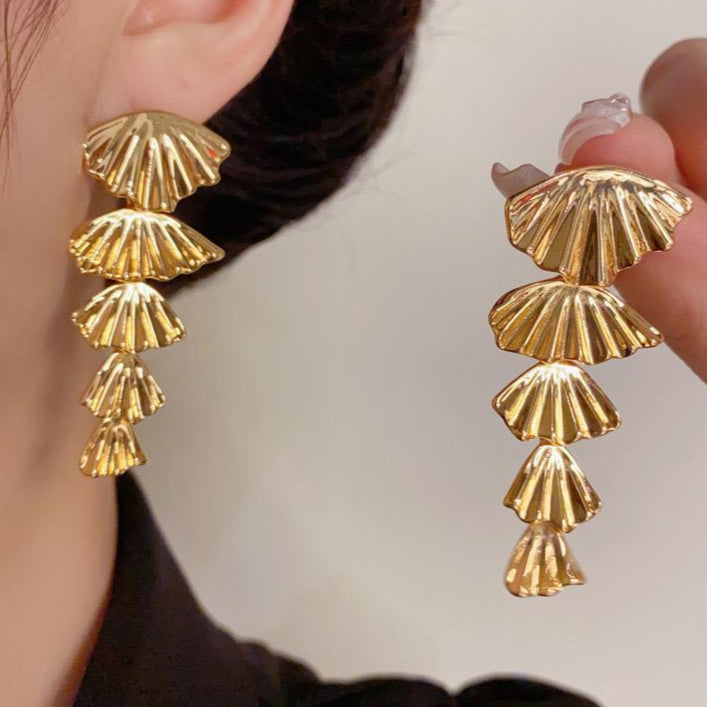 Statement Long Metal Earrings