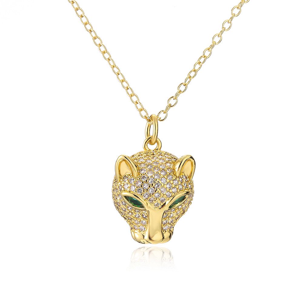 Minimalist panther pendant necklace