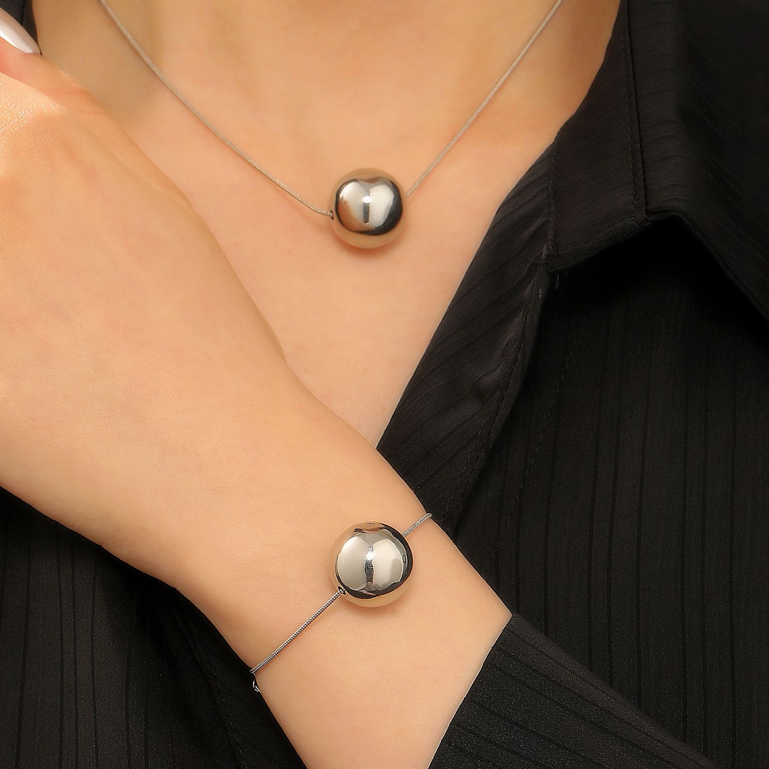 Twin Ball  (Necklace + Bracelet)