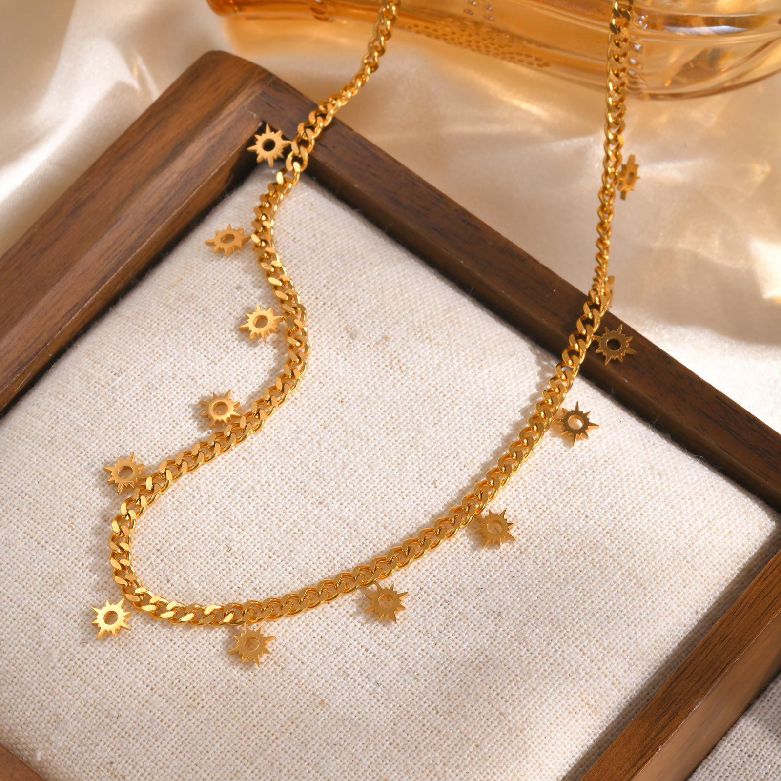 Sun Charm Chain Necklace