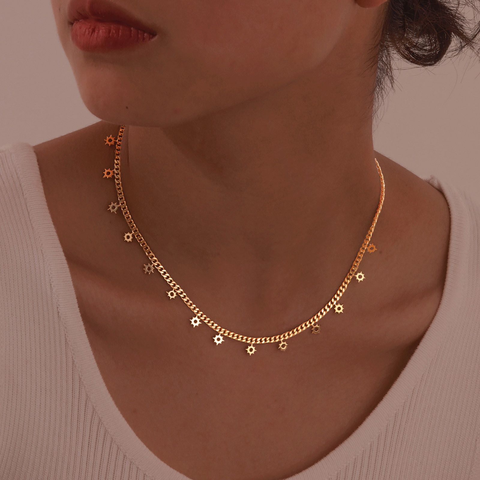 Sun Charm Chain Necklace