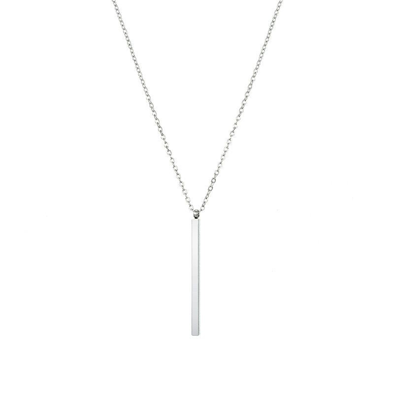 Sleek Silver Minimal Pendant Necklace