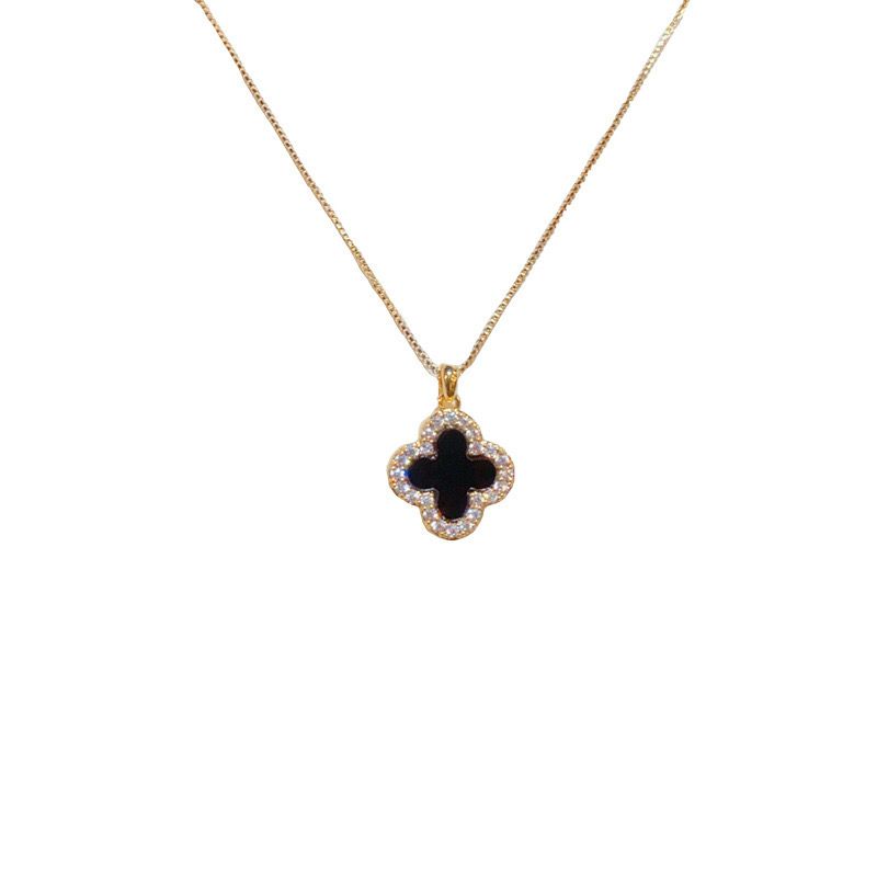 Clover Studded Pendant Necklace