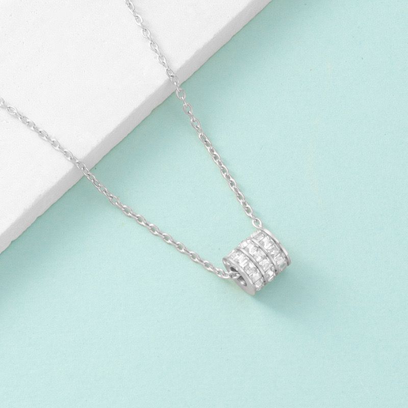 Studs Drum Pendant Necklace