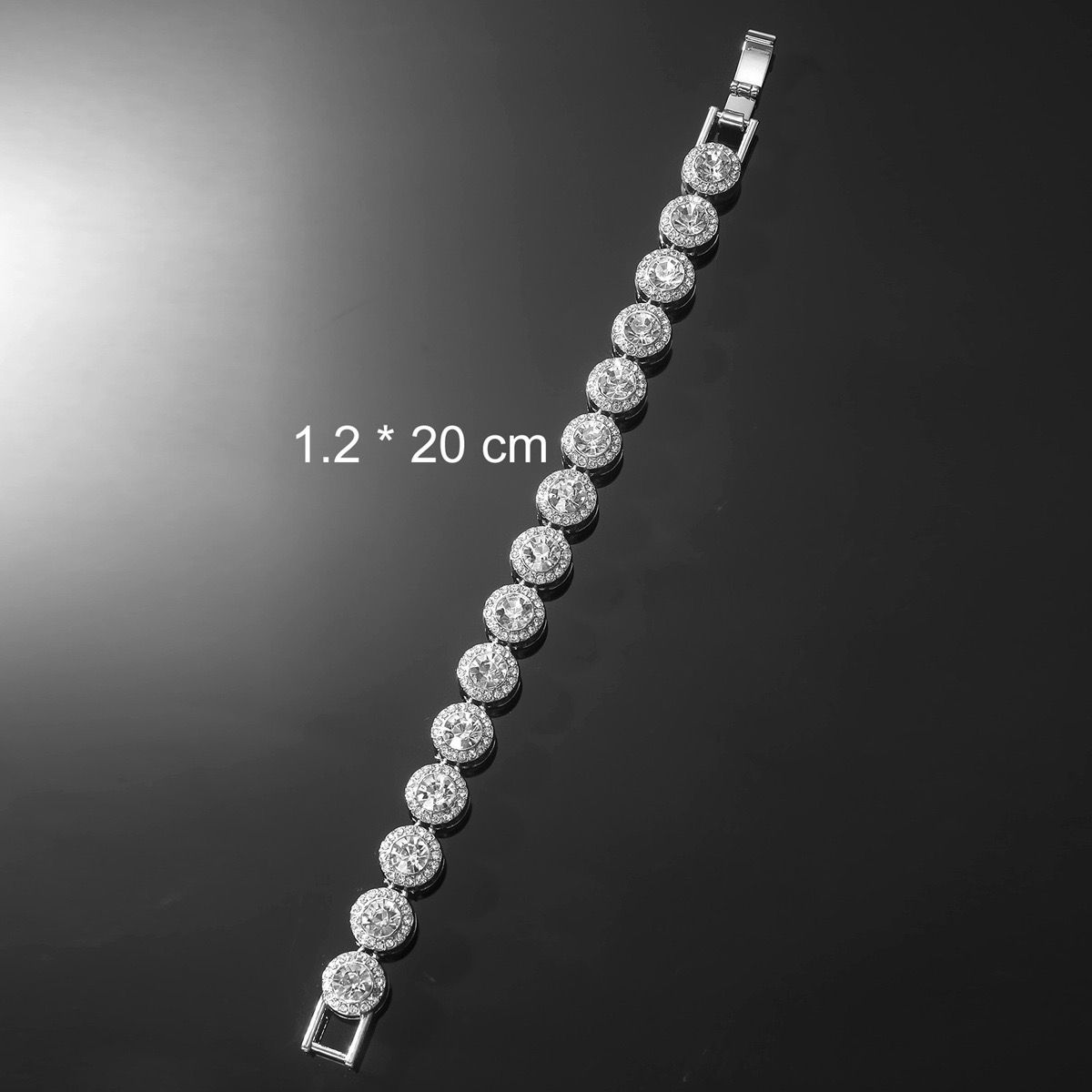 Diamond Round Mens Zirconia Bracelet