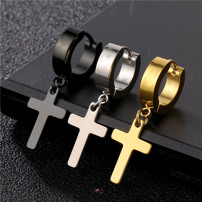 Cross Faith Men's Earring