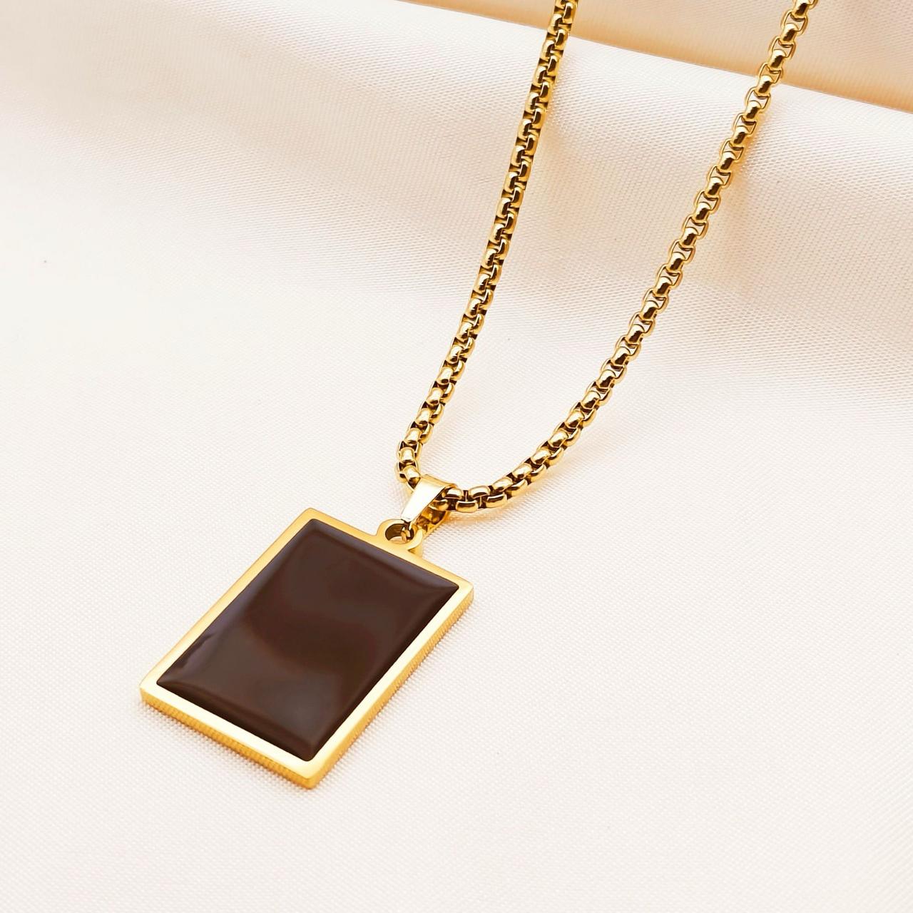 Minimalist Rectangular Pendant (18K Gold Plated)