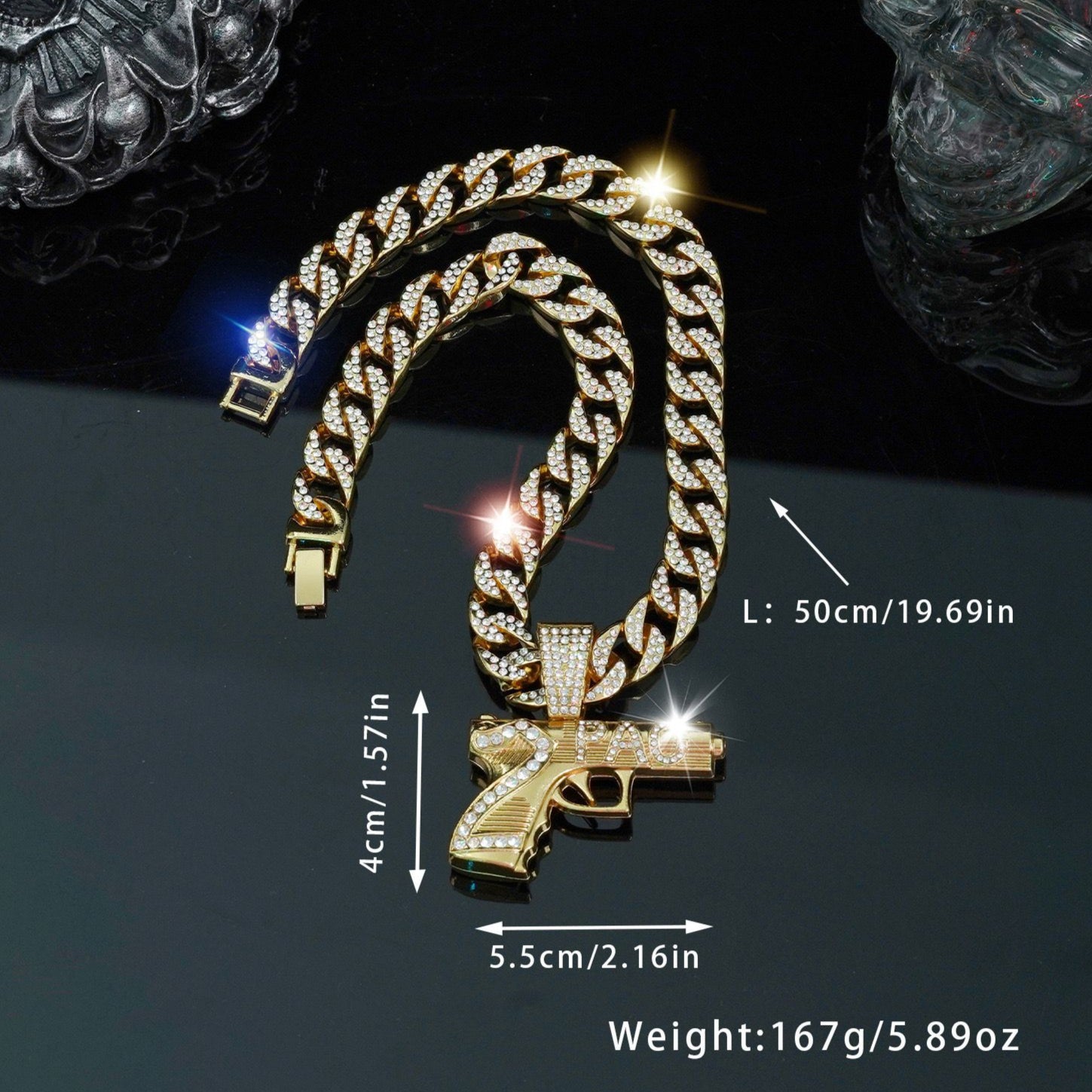 Ice HipHop Gun (Pendant + Chain)