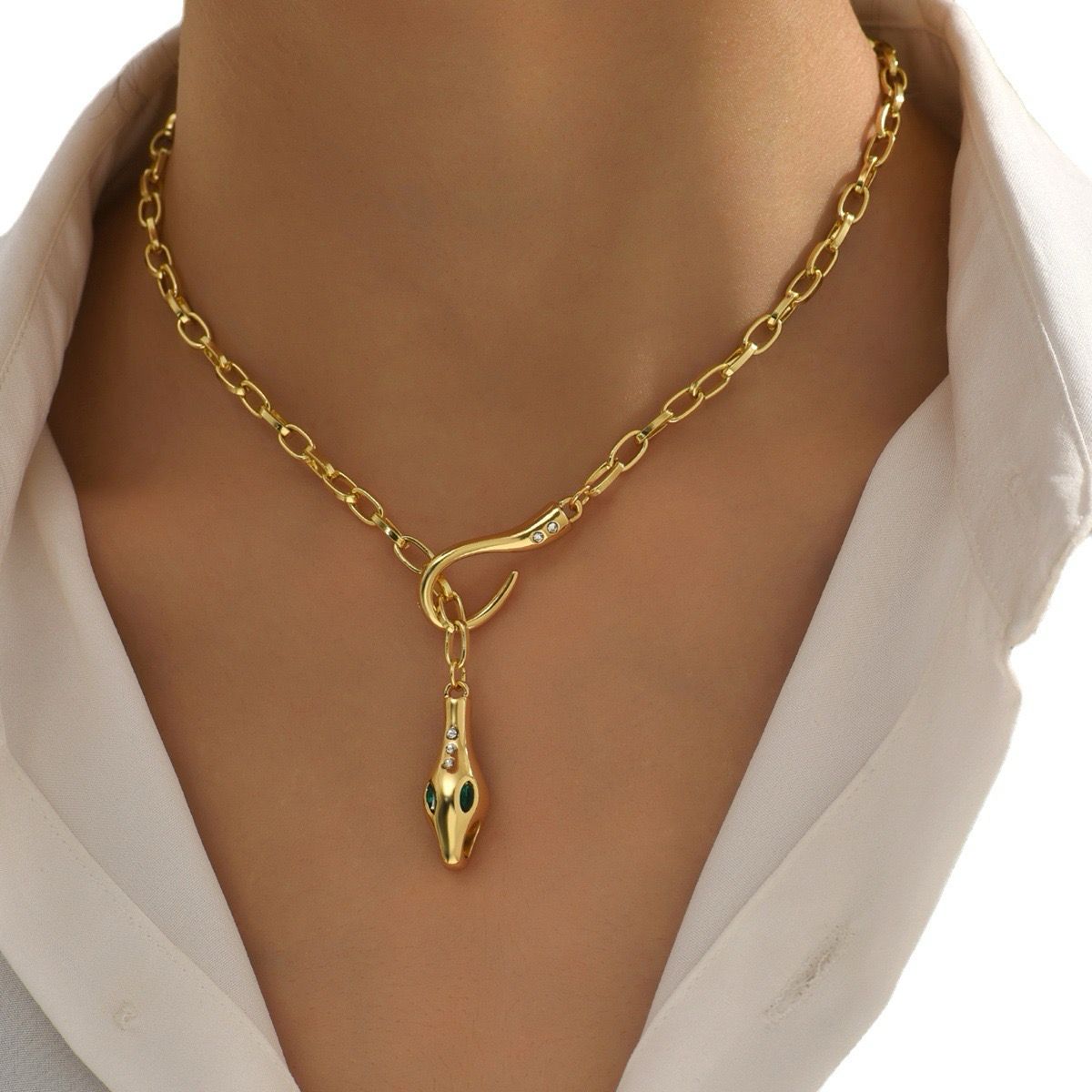 Sleek snake chain necklace